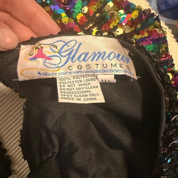 Glamour Costumes Dance Black and Blue Sequin Halter  One Piece - Picture 4 of 7